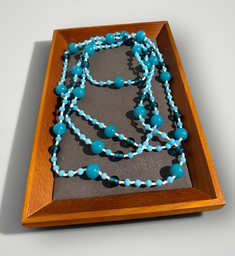 Long vintage necklace - long, blue
