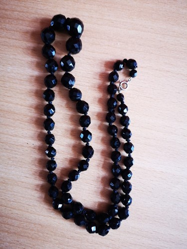 French jet flapper necklace - french,