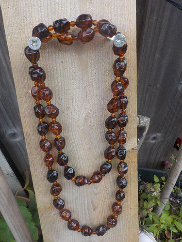 Vintage long faux - long, cognac