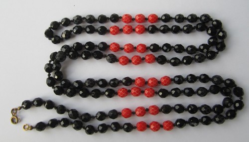 Vintage black red - &, glass