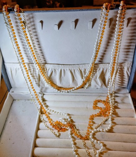 Vintage orange pearl - orange, gold