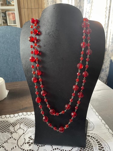 Vintage style red faceted - vintage,