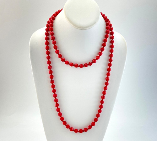 Vintage red faceted - red,