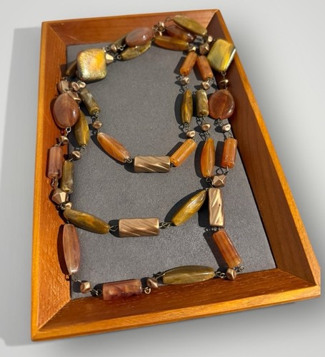 Long vintage necklace faux - long,