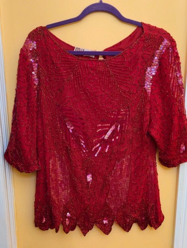 Vintage red sequin beaded