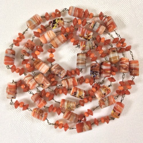 Vintage art deco orange red - art,