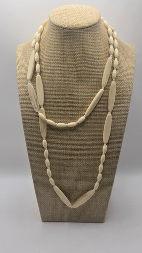Vintage cream bead long - cream,