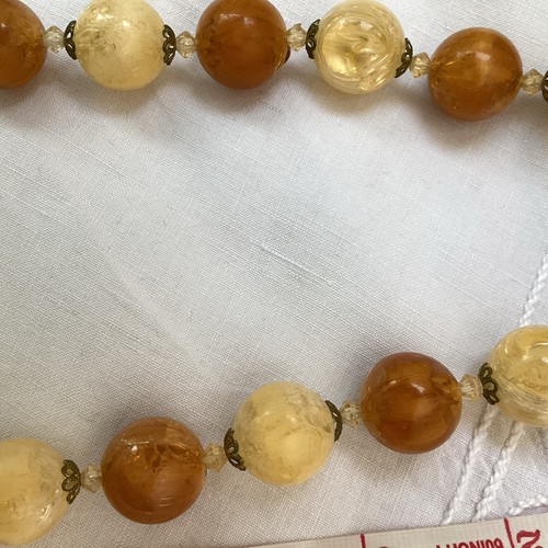 Vintage autumn necklace long - vintage,