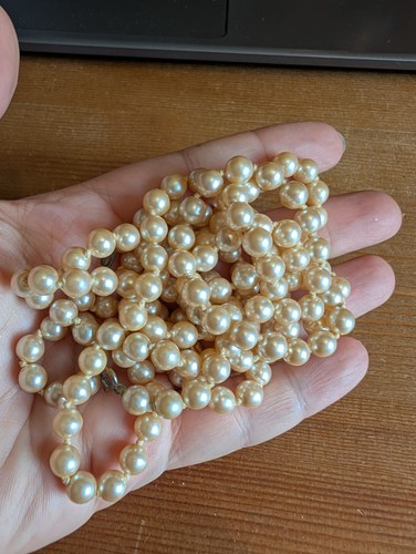 Vintage long faux pearl - vintage,