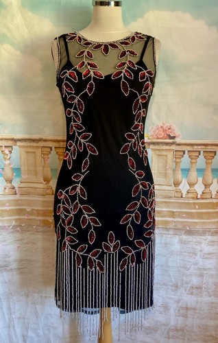 Flapper dress black red - 12,