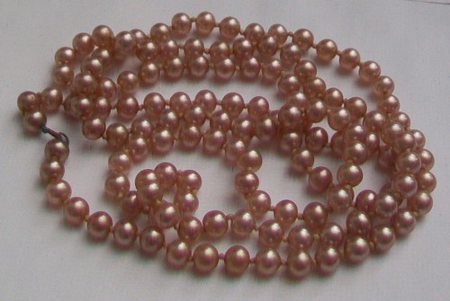 Pearly glass knotted beads - glass,