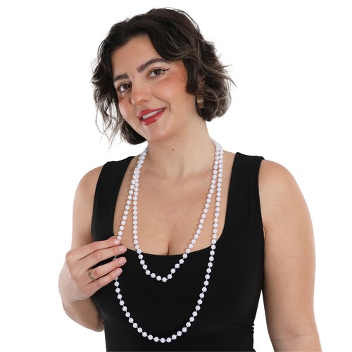 Flapper beads pearl necklace - beads,