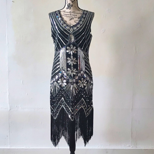 Black silver sequin - &,