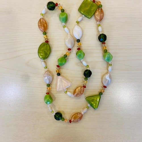 Vintage 80s green beads - vintage,