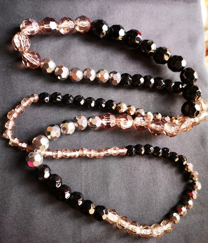 Vintage bead necklace black - bead, necklace,
