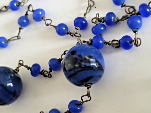 Art deco bohemian czech cobalt - art,