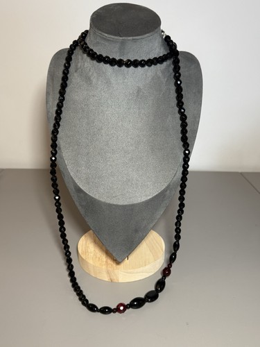 Long vintage necklace black - long,