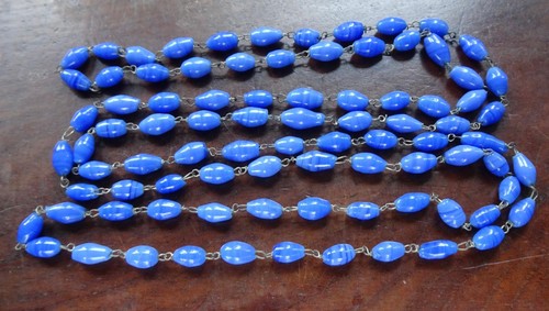 Antique art deco long blue - art,