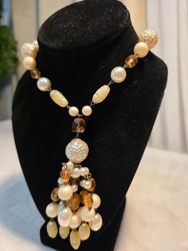 Vintage flapper drop necklace - ,