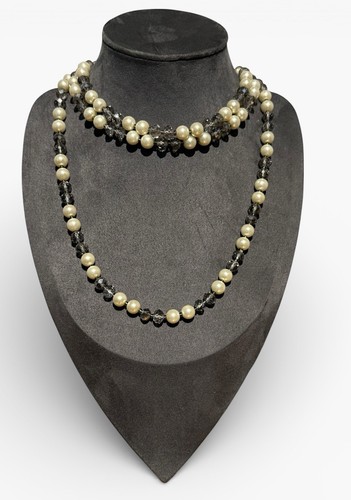Long vintage necklace faceted - long,